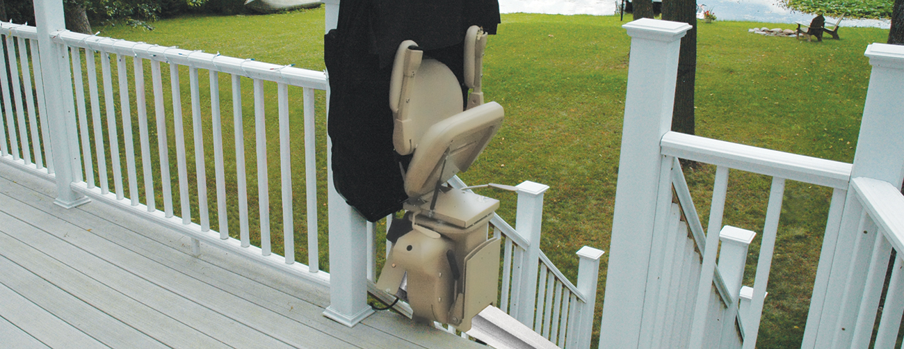 Electropedic outdoor outside exterior Curved Stair Lift